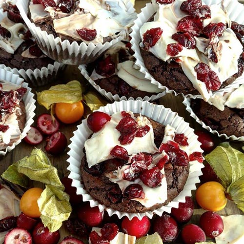 Gluten-Free Chocolate Bark Covered Cranberry Brownies