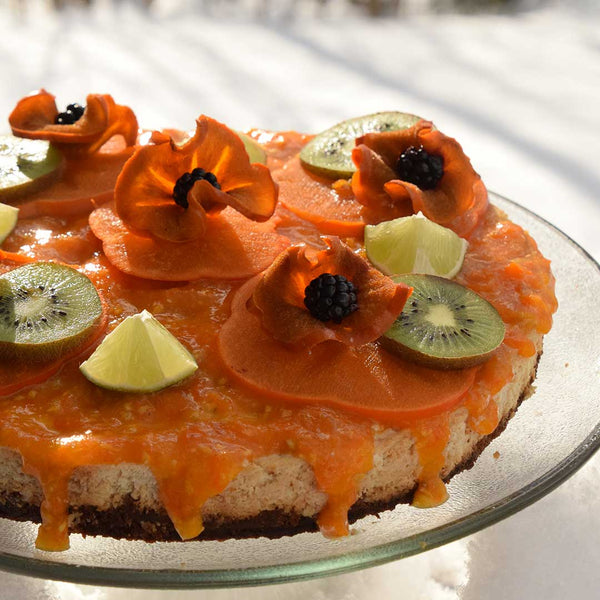 Persimmon Ginger Lime Cheesecake