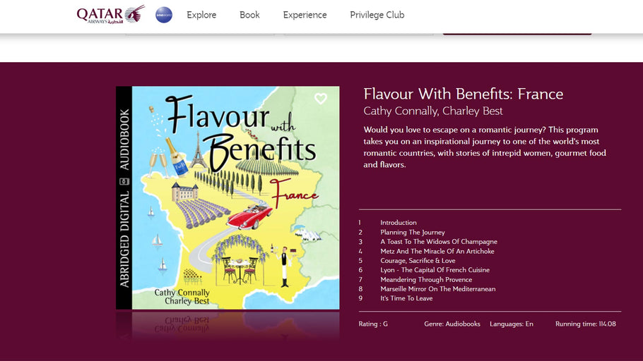 Qatar Airways Features 'Flavour with Benefits: France' Audiobook on Their Flights
