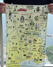 Load image into Gallery viewer, Flavour with Benefits: France - Tea Towel - Map of Journey of France
